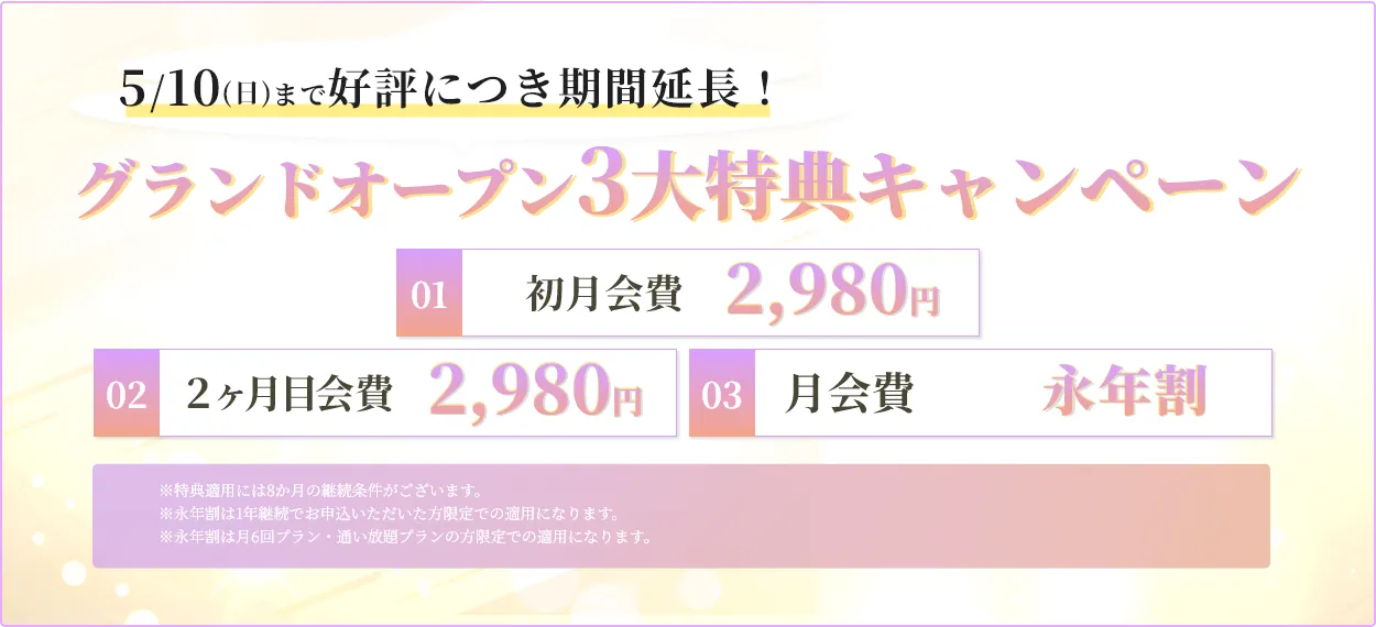 先行入会5大特典キャンペーン